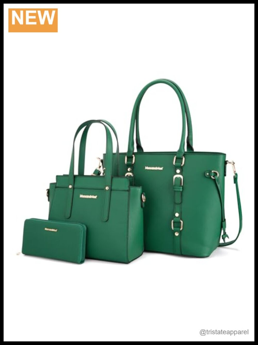 3PC PU Leather Tote Bag Wallet Set Satchel Shoulder Handbag Purse